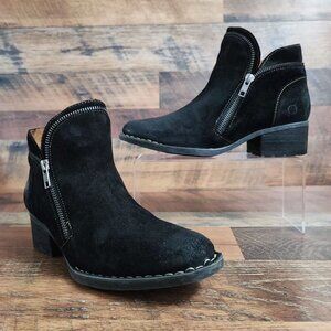 Born Women's Malta Black Leather Ankle Boots Size 8